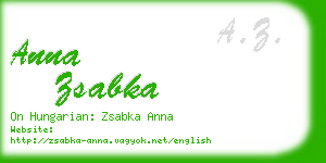 anna zsabka business card